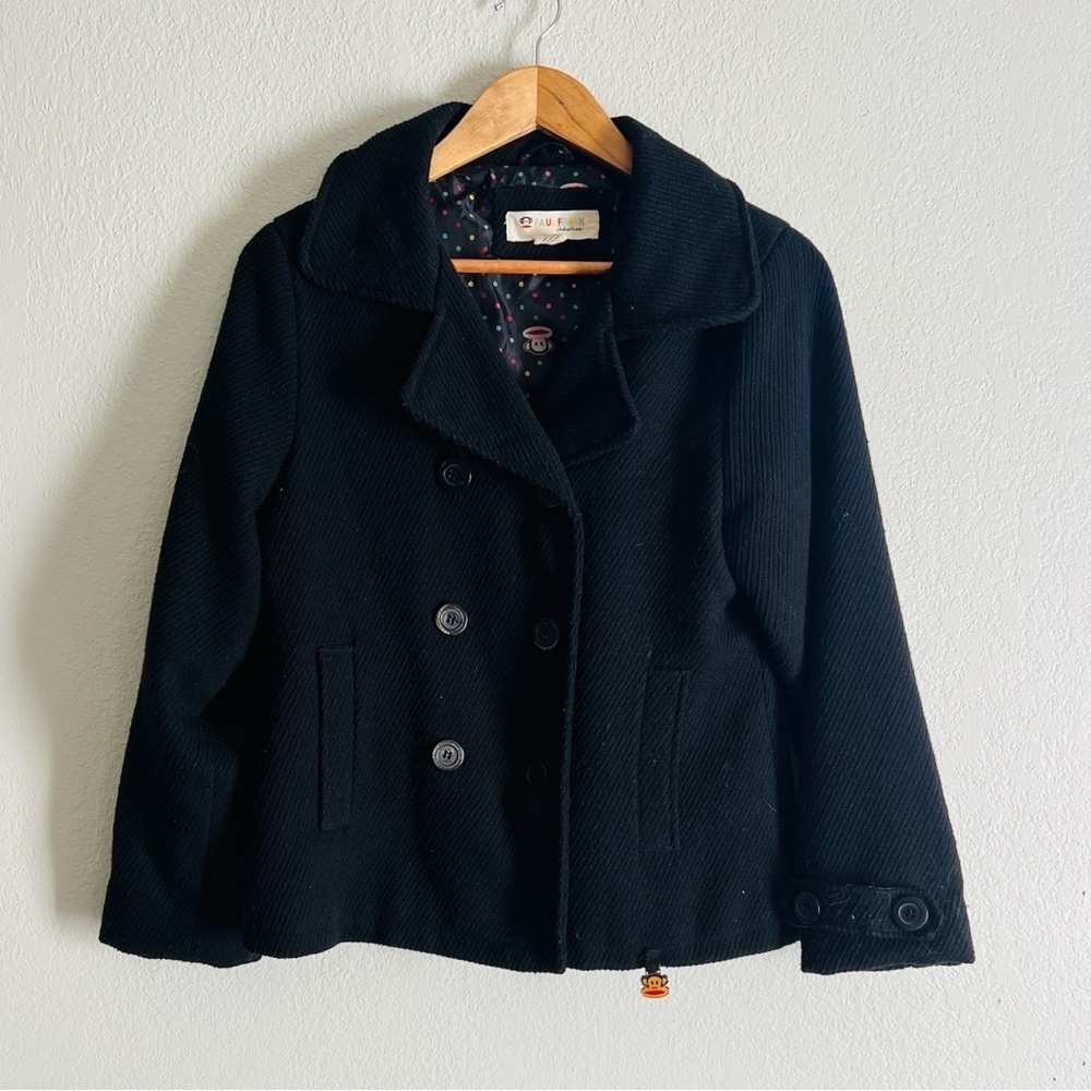 Paul Frank Textured Black Peacoat